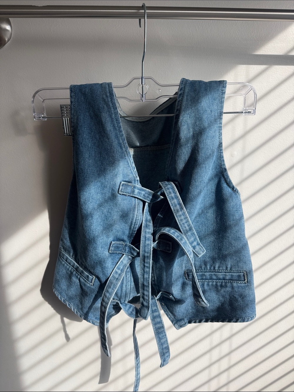 Denim Tie-Front Tank